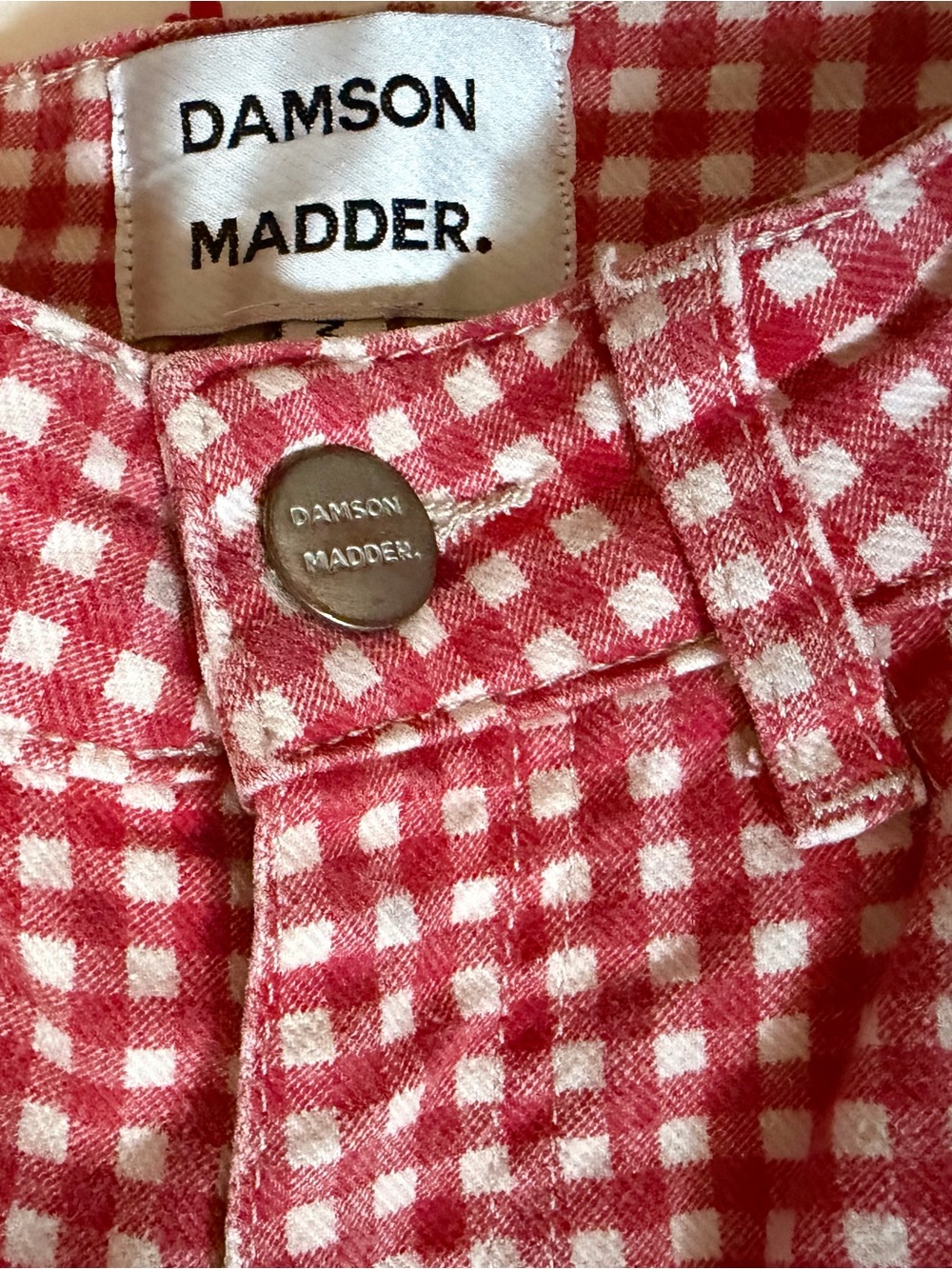 Damson Madder Red Gingham Cropped Jeans - Picture 4 of 5